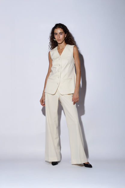 ATLAS WOOL PANT- IVORY