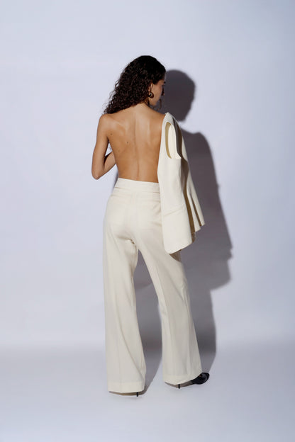 ATLAS WOOL PANT- IVORY