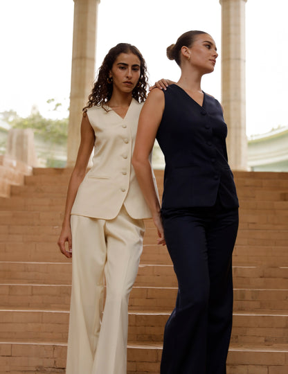 ATLAS WOOL VEST - IVORY