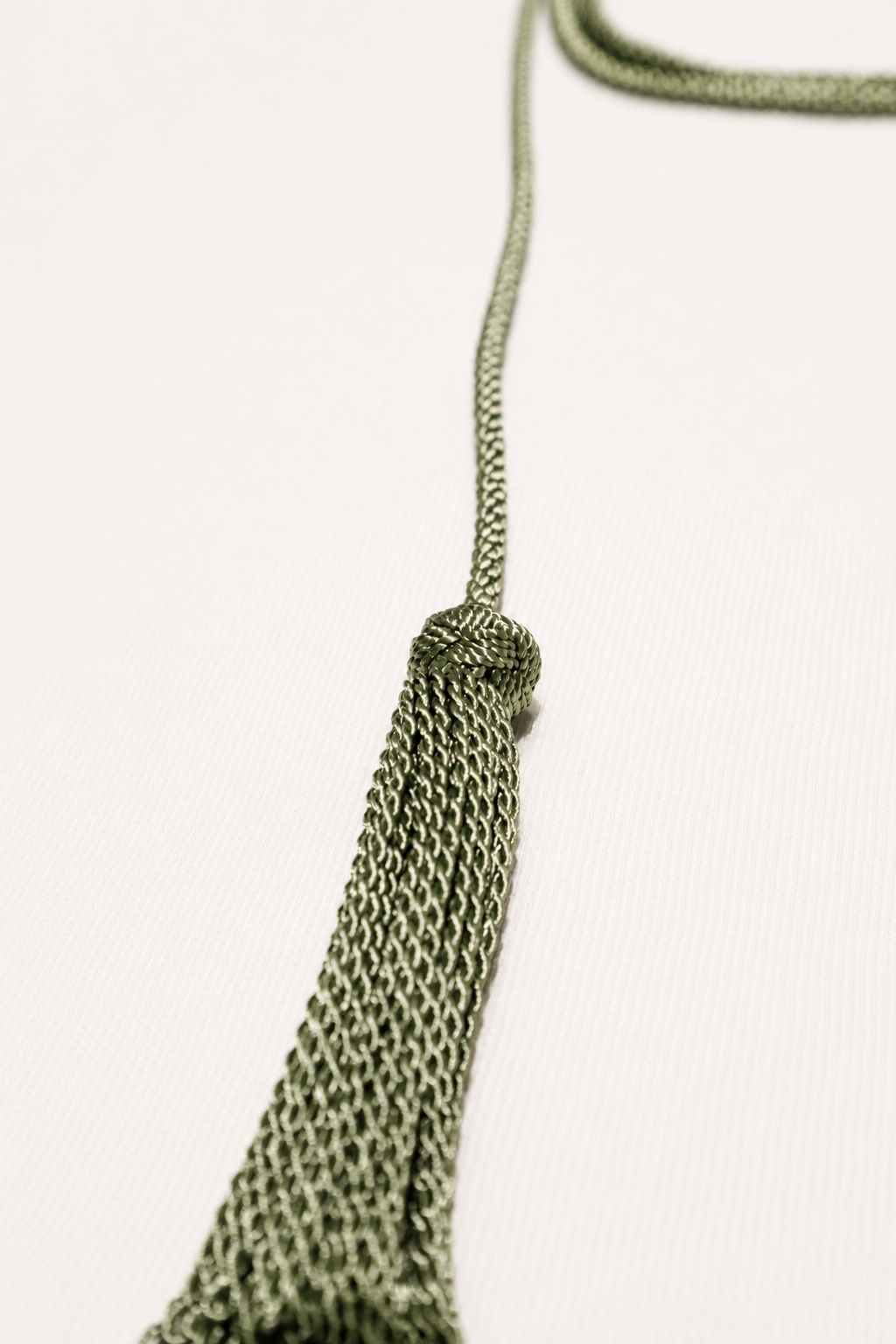 Green chain tassel on a white background