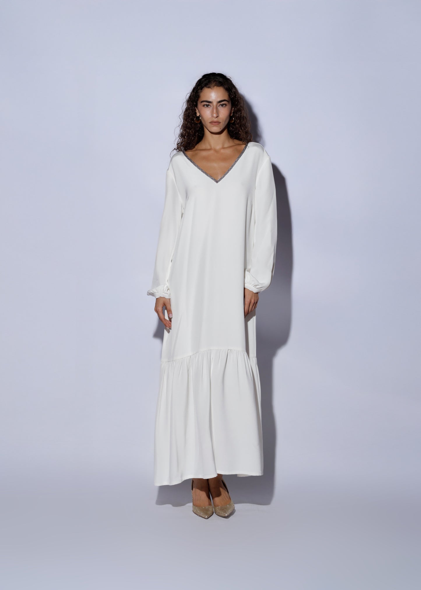 Luxury White Silk Dress 
