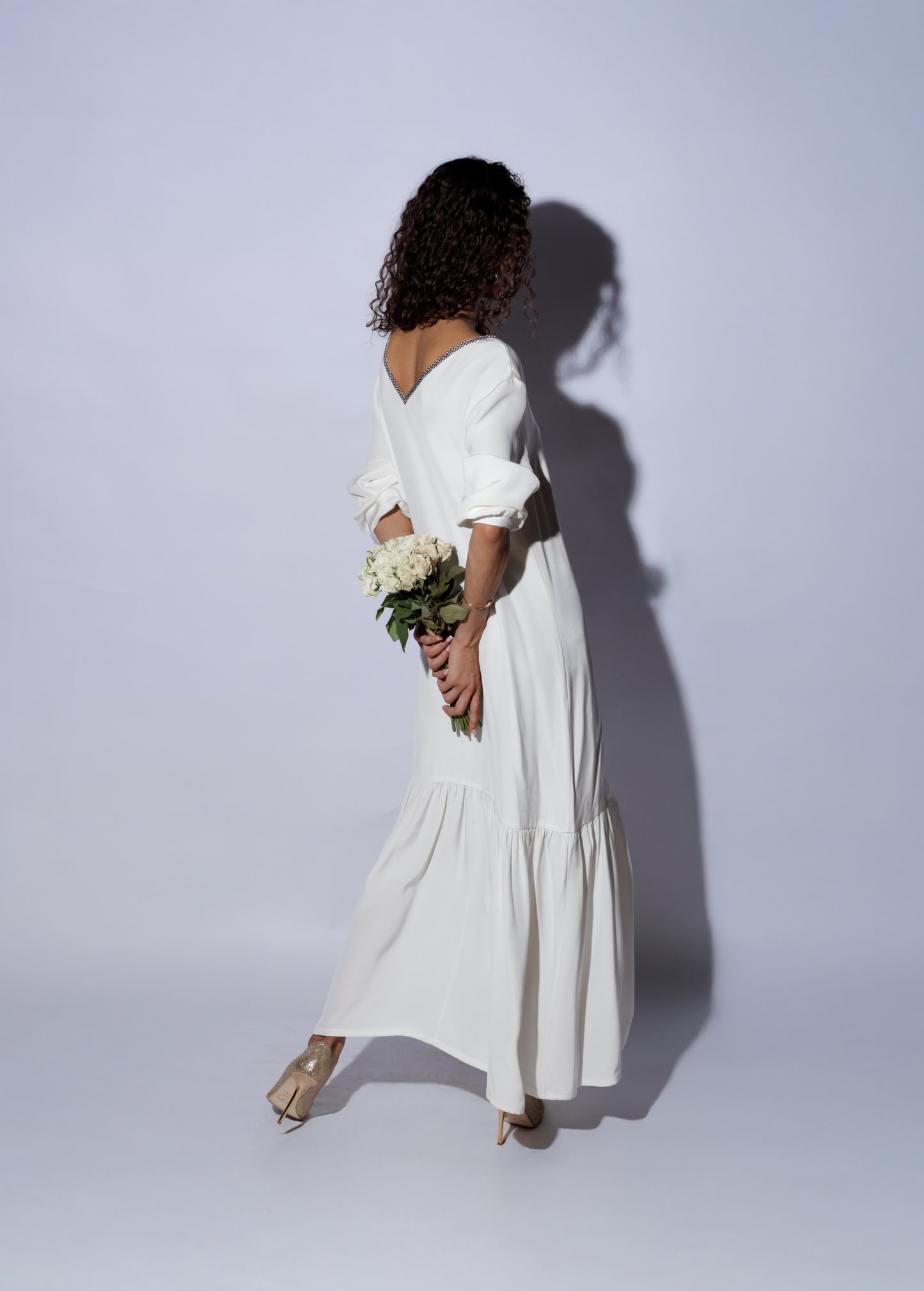 wedding long silk dress