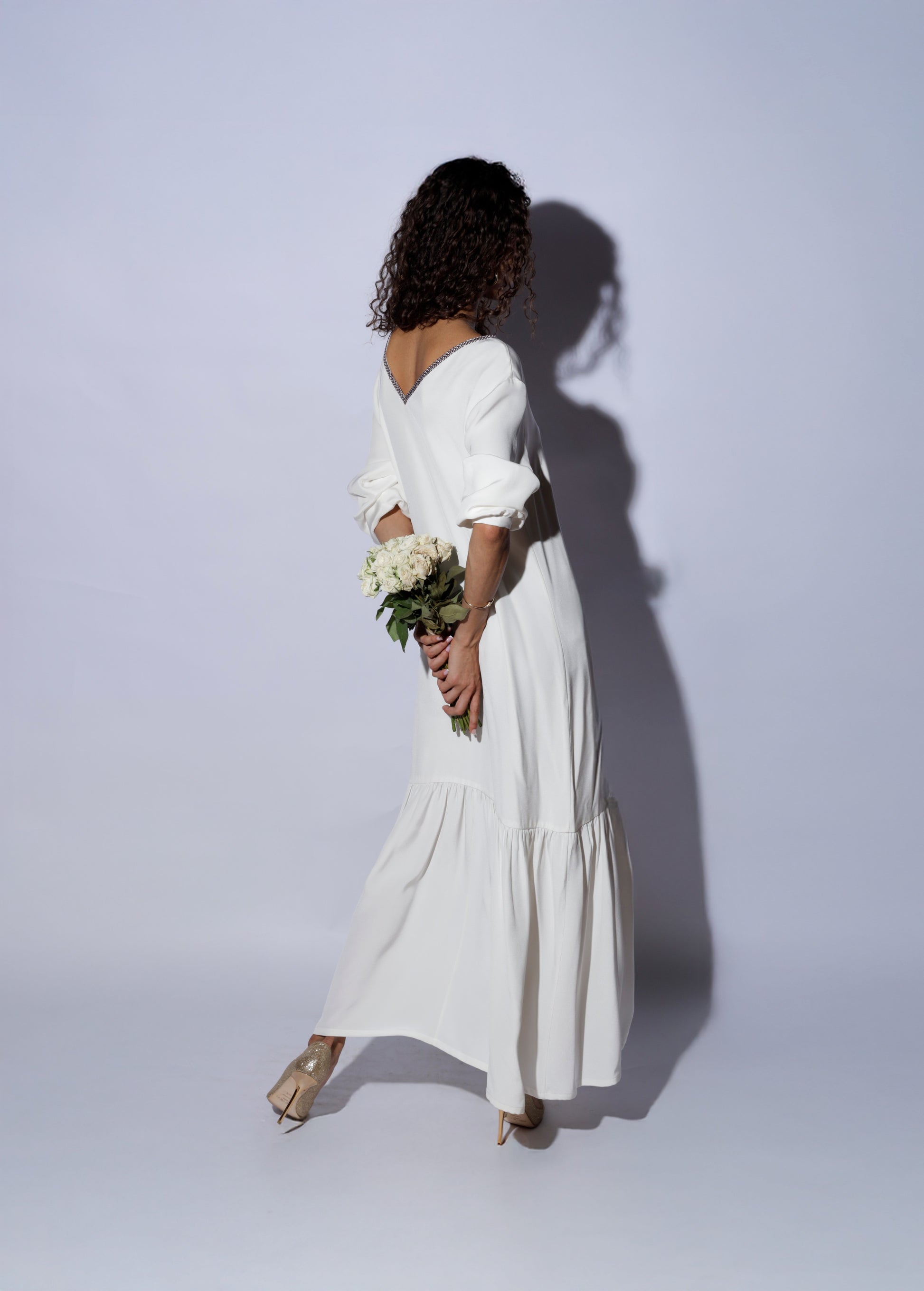 wedding long silk dress