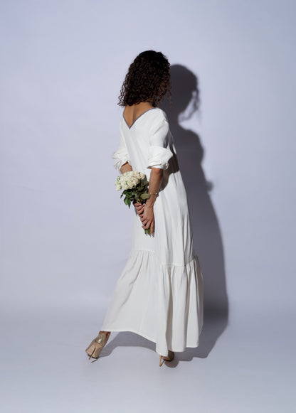 wedding long silk dress